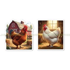 Chicken Animal Vinyl Decal Sticker Farm Barn Ranch Country 2 Pack A