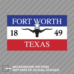Vintage Red White and Blue Fort Worth Texas Flag Sticker Decal Vinyl 1849 city