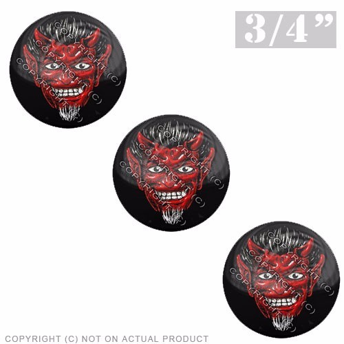 3 Pack Gel Top Domed Glossy 3/4″ 3M Premium Decal Stickers – RED DEVIL LOGO