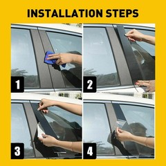 6/12Pcs Pillar Posts for Toyota Corolla 2014-2018 Set Door Trim Cover Kits Black
