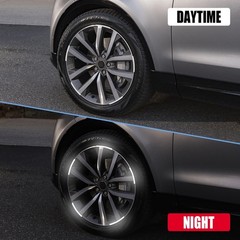QZTYTY 20PCS Reflective Car Wheel Decorative Stripe Stickers, White, White
