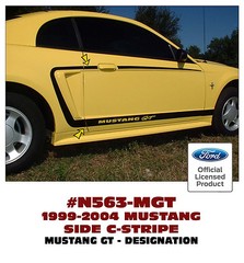 N563-MGT 1999-04 MUSTANG – SIDE C-STRIPE KIT – MUSTANG GT CUTOUT – LICENSED