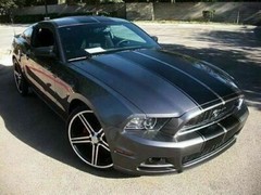 Black Double Racing Stripe Full Body Hood to Roof Sticker Decal for Ford Mustang