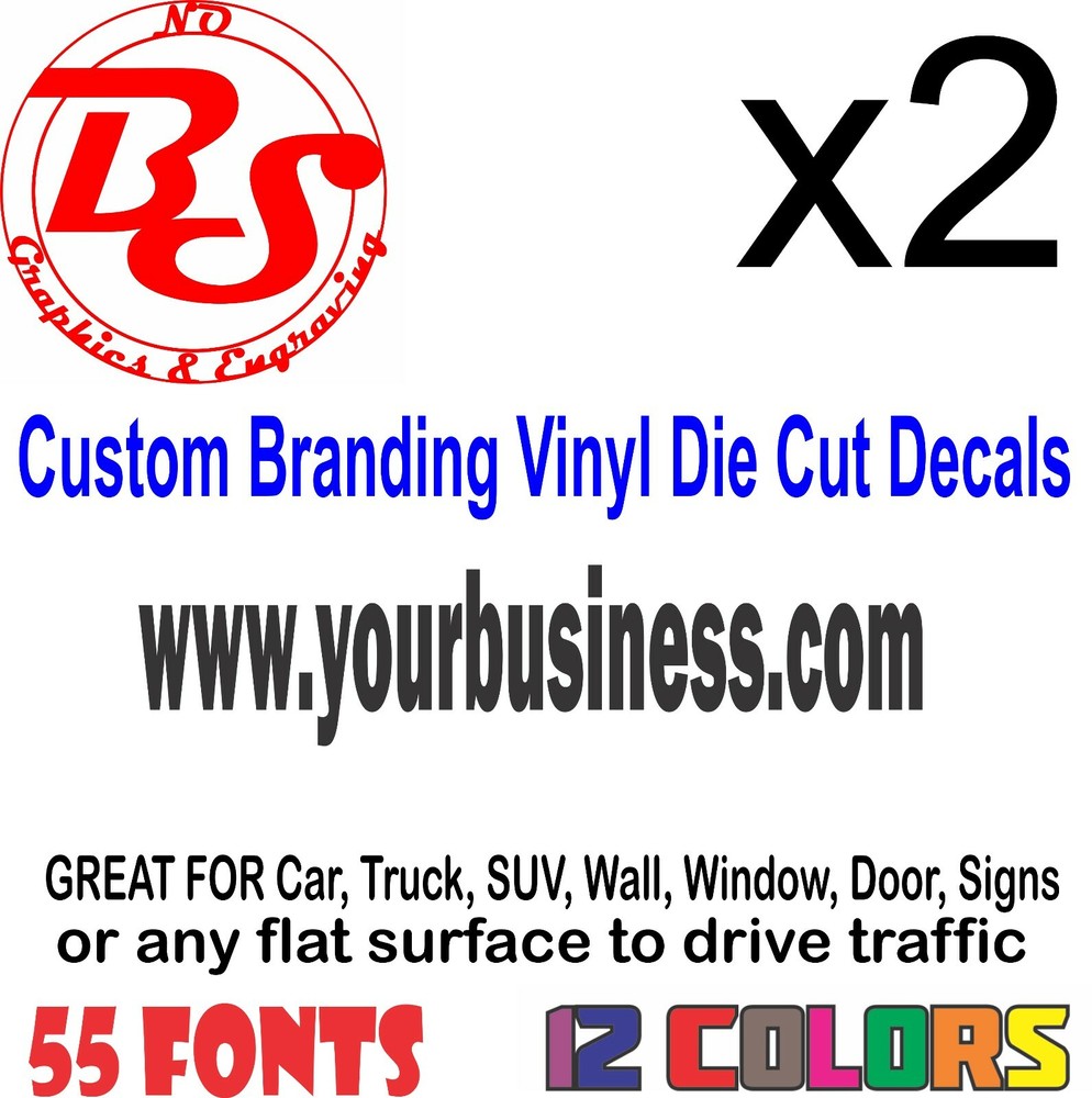 2 TWO CUSTOM WEBSITE BUSINESS Instagram FACEBOOK ADVERTISING Vinyl Decal noBS
