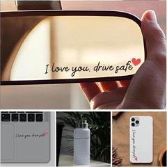 Durable Waterproof Car Mirror Stickers – I Love You Drive Safe Vinyl Decals