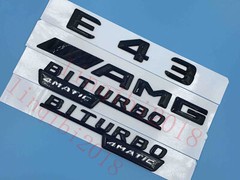 Gloss Black 3D “E43 AMG BITURBO 4 MATIC” Number Emblem Sticker for Mercedes-Benz