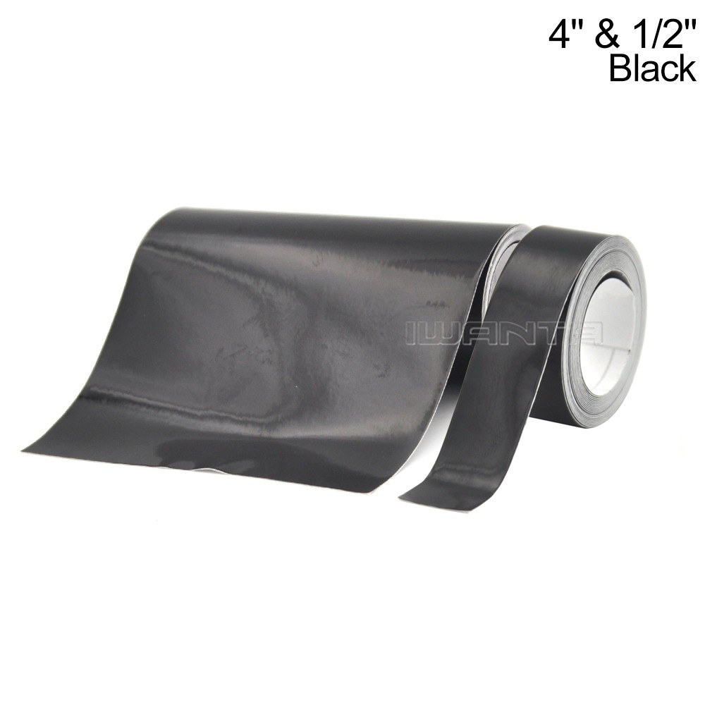 4″ & 1/2″ DIY Black Racing Stripes Car Hood Vinyl Tape Sticker Body Decals 72″