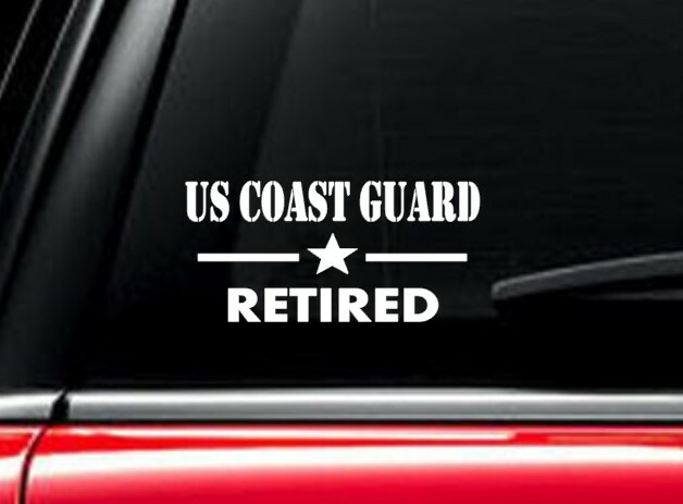 US Coast Guard Retired Decal Vinyl Car Window Sticker ANY SIZE