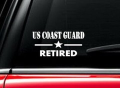 US Coast Guard Retired Decal Vinyl Car Window Sticker ANY SIZE