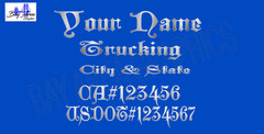 TRUCK DOOR DECALS CUSTOM Gothic Style Font ONE COLOR OUTDOOR VINYL *X2
