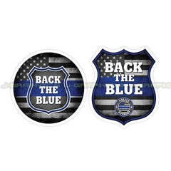 Blue Lives Matter BACK THE BLUE Sticker Decal thin line flag Police 2 Pack A