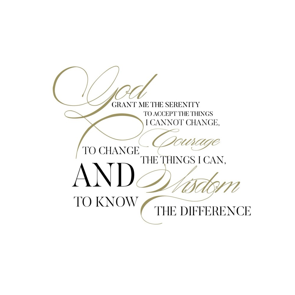 Quote Sticker (2 Inch) Religious God Grant Me The Serenity Prayer !