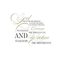 Quote Sticker (2 Inch) Religious God Grant Me The Serenity Prayer !