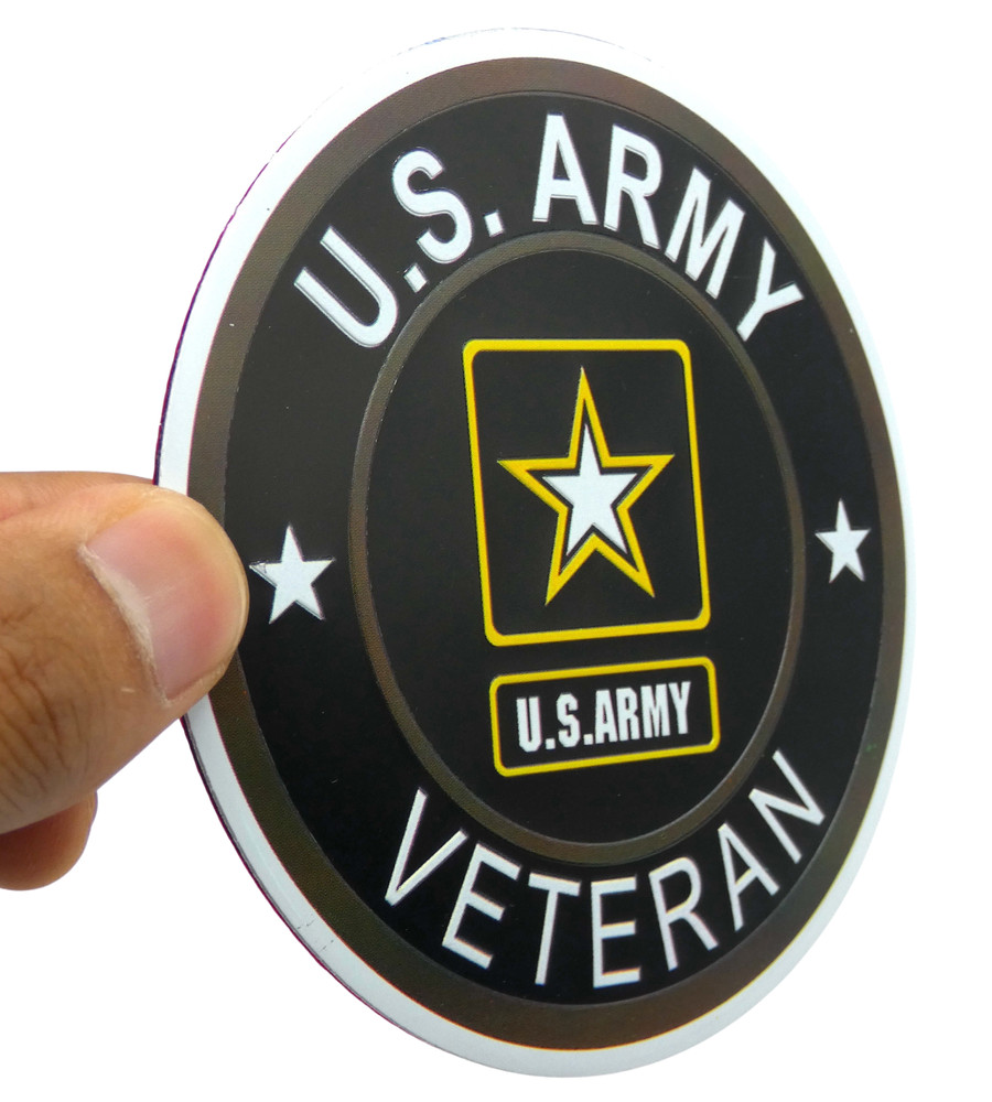 ALUMINUM US Army Veteran Decal Sticker – Patriotic, Army, Military 3.5″
