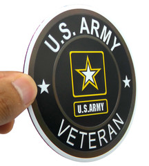 ALUMINUM US Army Veteran Decal Sticker – Patriotic, Army, Military 3.5″