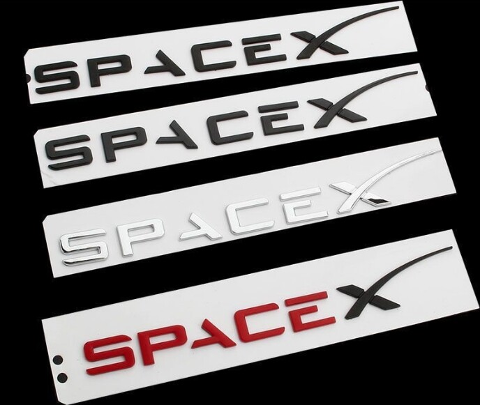 3D Space X Rear Trunk Body Badge Letter Emblem Decal Sticker For Model S 3 X Y