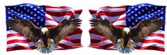 Soaring Bald Eagle American Flag right & left Decal