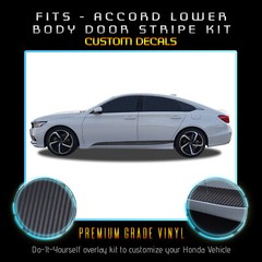 For 2018-2020 Honda Accord Lower Doors Stripe Accent Decal – Matte Carbon Fiber