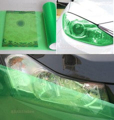Green Car SUV Headlight Taillight Vinyl Wrap Glossy Tint Flexible PVC Sticker AX