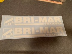 BRI-MAR Trailers Replacement TRAILER DECAL Stickers – SET OF 2 – 20” White