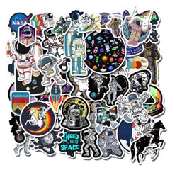50 pcs Starry Sky Space Astronaut Rocke Sticker Decal For Car Laptop Luggage