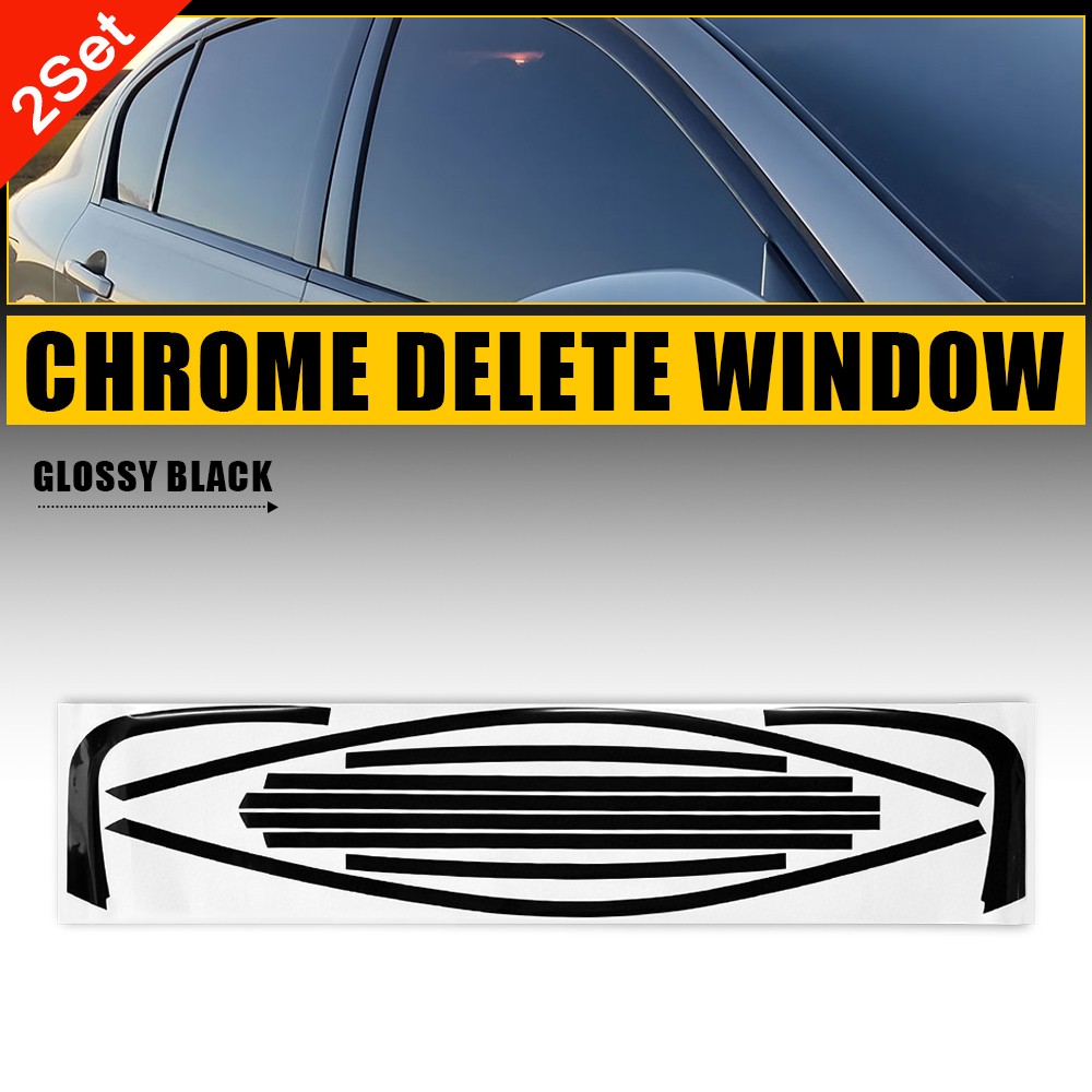 2Set Glossy Black Chrome Delete Window Trim Fit Infiniti G35 G37 Q40 2007-2015