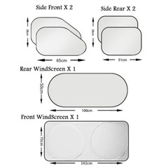 Car Front Rear Side Sunscreen Window Sunshade Cover Protector Curtain 6 Pcs