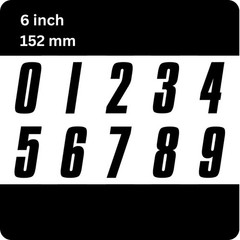 Black Racing Numbers 0-9 Multiple Sizes Decals Vinyl Motocross ATV Sport Race