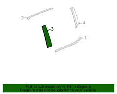 Genuine GM Rear Passenger Side Door Window Frame Front Applique 84945509