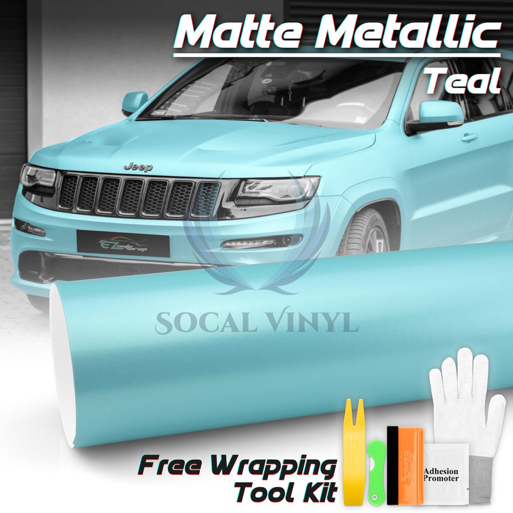 Premium Matte Metallic Satin Pearl Teal Vinyl Car Wrap Sticker Decal Sheet Film