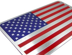 ALUMINUM American Flag Decal Sticker Car, Motorcycle, Truck, SUV, Patriotic