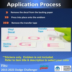 DODGE Trunk Badge Overlay Decal for 2015-2023 Dodge Challenger