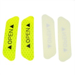 4pcs/set Car Door Open Reflective Sticker Tape Decal Safety Warning Yellow