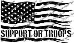 Support Our Troops,American Flag,Navy,Army,USAF,USCG,Military,Vinyl Decal