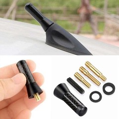 1/2set UNIVERSAL BLACK CARBON BEE STING SHORT STUBBY CAR MAST AERIAL ANTENNA ARI