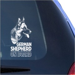 GERMAN SHEPHERD CLEAR VINYL DECAL STICKER FOR CAR OR TRUCK WINDOW, DOG ART PRINT