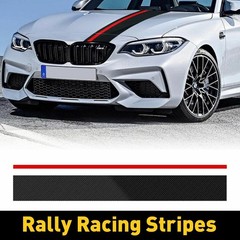 Universal Car Front Hood Rally Racing 5D Stripes Carbon Fiber Decal Wrap Sticker