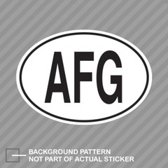 AFG Afghanistan Country Code Oval Sticker Decal Vinyl Afghanistani euro