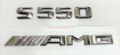 #1 S550+AMG CHROME FIT REAR TRUNK EMBLEM BADGE NAMEPLATE DECAL NUMBERS
