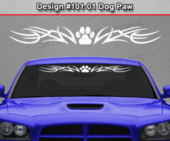 101-01 DOG PAW PRINT Windshield Decal Window Sticker Vinyl Graphic Dog Lover