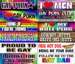 Funny Gay Porn Gag / Bumper Stickers / YOU CHOOSE ANY 3 – STICKER – DECAL