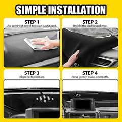 Black Dash Mat Cover Pad For 2024 2025 Toyota Tacoma Interior Dashboard 1-5X