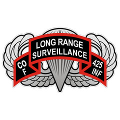 425th Infantry LRS F Co. Jump Wings Basic Sticker Military Vinyl Decal 5″