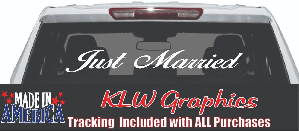 Just Married Car Decal Sticker Wedding Day Love Hearts Decoration Groom Bride