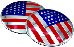 2x American Flag Sticker Decal Fender Emblem Aluminum Dome Shape Car Truck 2.20″