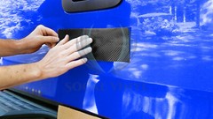 PET Galaxy Dust Gloss Vinyl Wrap For GMC Bowtie Emblem Overlay Sheet Decal