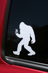 Bigfoot Flashing Peace Sign die-cut window sticker, Buy 2 get 1 FREE offer!