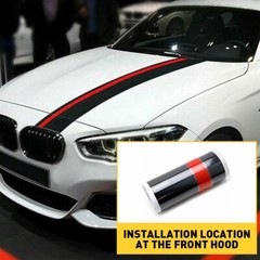 Universal Car Front Hood Rally Racing Stripes 5D Carbon Fiber Decal Wrap Sticker