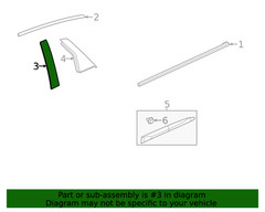 Genuine GM Rear Driver Side Door Window Frame Front Applique 23377435