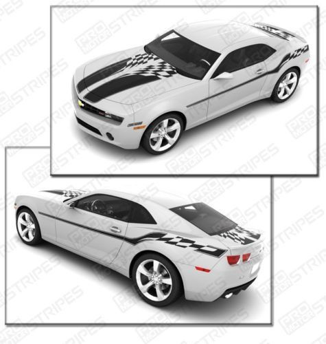 Chevrolet Camaro Checkered Flag Stripes Complete Set Decals 2014 2015 Pro Motor